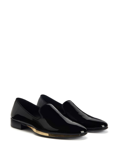 Shop Giuseppe Zanotti Gz Flash Leather Loafers In Black