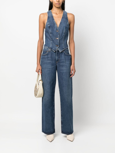 Shop Agolde High-rise Straight-leg Jeans In Blue