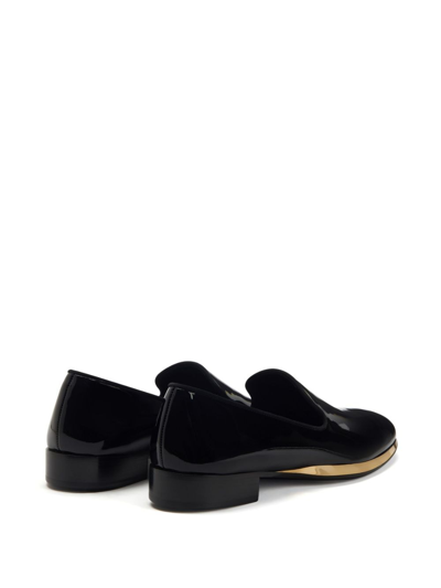 Shop Giuseppe Zanotti Gz Flash Leather Loafers In Black