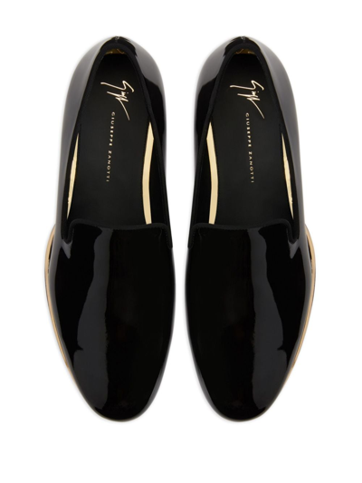 Giuseppe Zanotti Gz Flash Leather Loafers In Black