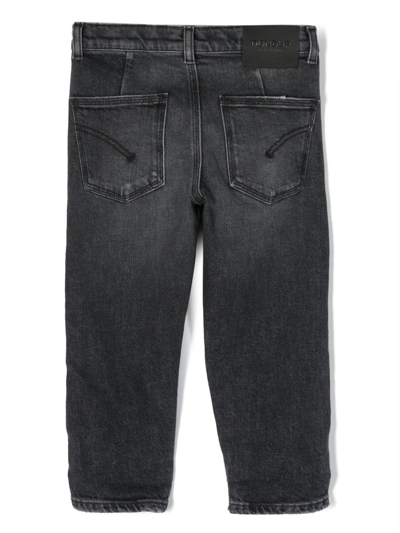 Shop Dondup Ripped-effect Straight-leg Jeans In Grey
