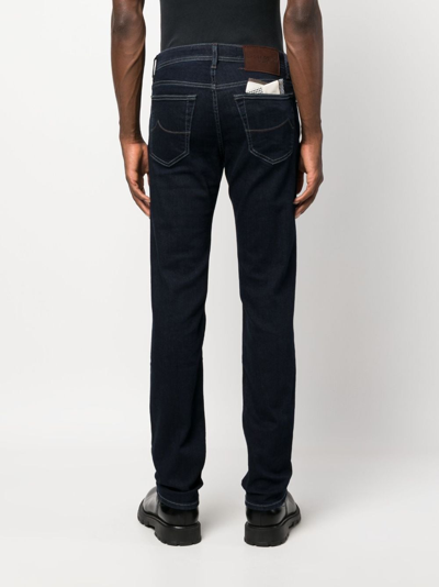 Shop Jacob Cohen Low-rise Slim-fit Jeans In Blue
