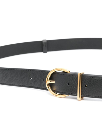 Coccinelle Grained Leather Shoulder Strap Beth In Black