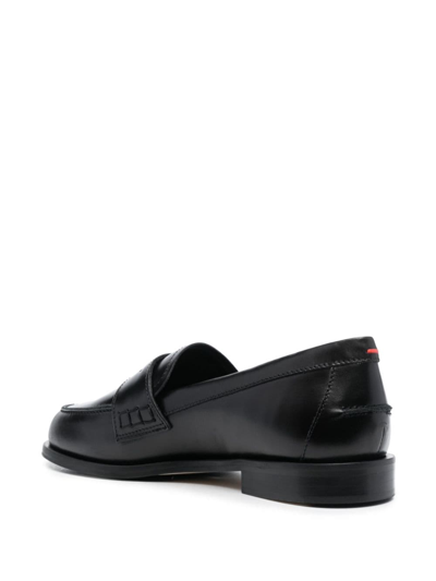 Aeyde Oscar Penny-slot Loafers In Black Brushed Leather In Black