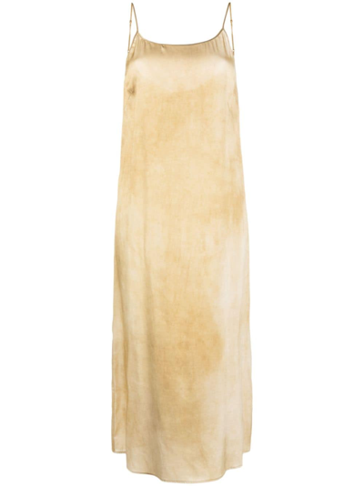 Shop Uma Wang Velvet Scoop-back Dress In Neutrals