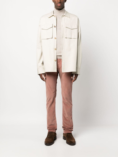 Jacob Cohen Low-rise Slim-cut Corduroy Trousers In Pink