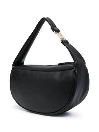 Shop Tommy Hilfiger Contemporary Smooth-grain Shoulder Bag In Black