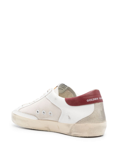 Shop Golden Goose Super-star Mesh Lace-up Sneakers In White