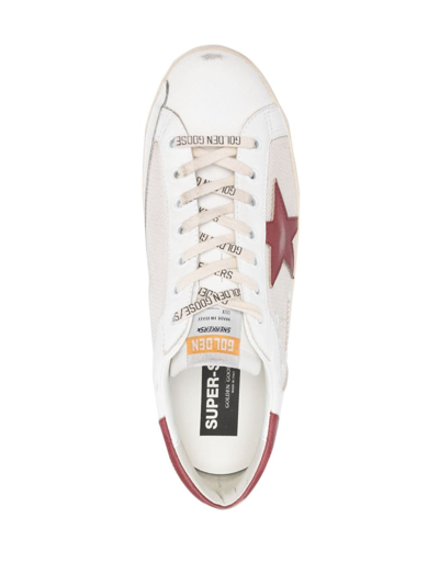 Shop Golden Goose Super-star Mesh Lace-up Sneakers In White