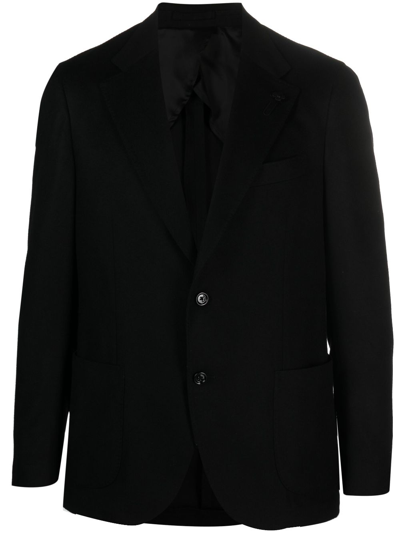 Shop Lardini Single-breasted Wool-cashmere Blazer In Black