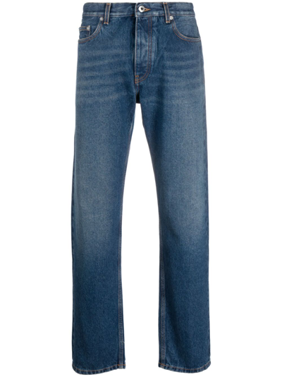 Shop Off-white Stonewashed Straight-leg Jeans In Blue