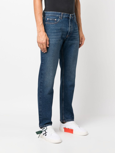 Shop Off-white Stonewashed Straight-leg Jeans In Blue