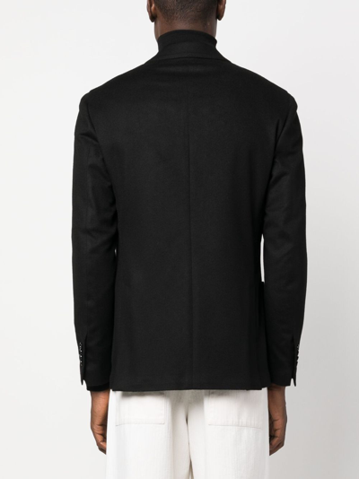 Shop Lardini Single-breasted Wool-cashmere Blazer In Black