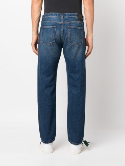 Shop Off-white Stonewashed Straight-leg Jeans In Blue