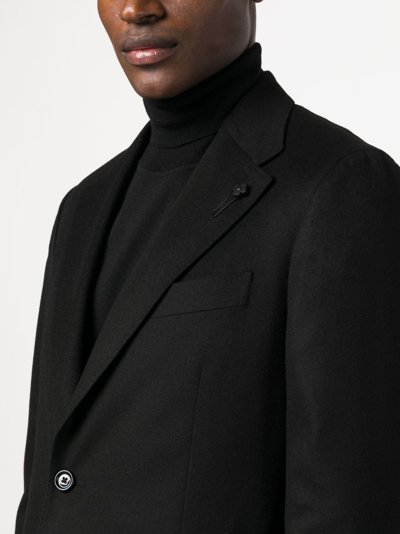 Shop Lardini Single-breasted Wool-cashmere Blazer In Black