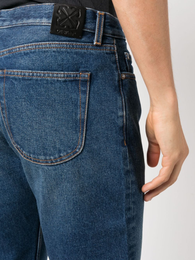 Off-white High-waist Straight-leg Jeans In Blue