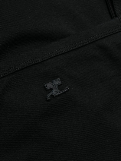 Shop Courrèges Logo-print Cotton Tank Top In Black