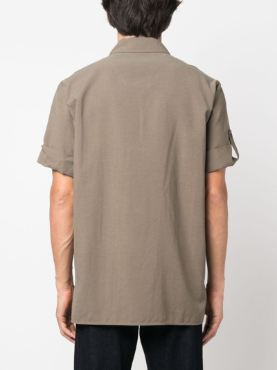 Shop Helmut Lang Short-sleeve Button-up Shirt In Green