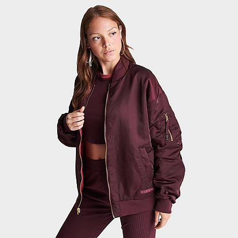 burgundy nike bomber jacket