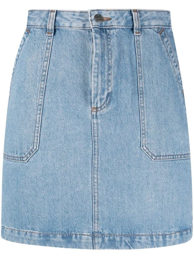 Shop Apc A.p.c. Skirts In Bleu Clair