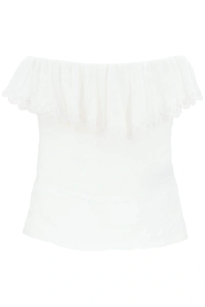 Shop Isabel Marant 'orma' Draped Ramie Top In White
