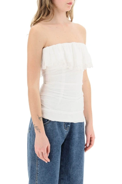 Shop Isabel Marant 'orma' Draped Ramie Top In White