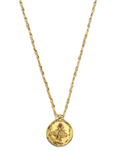 Shop Goossens Talisman Taurus Medal Necklace In Gold