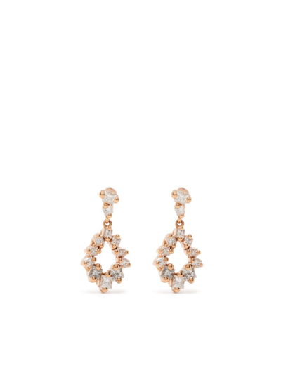 Shop Suzanne Kalan 18kt Rose Gold Diamond Drop Earrings