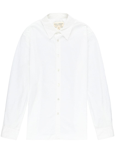 Shop Nili Lotan Raphael Cotton Shirt In White