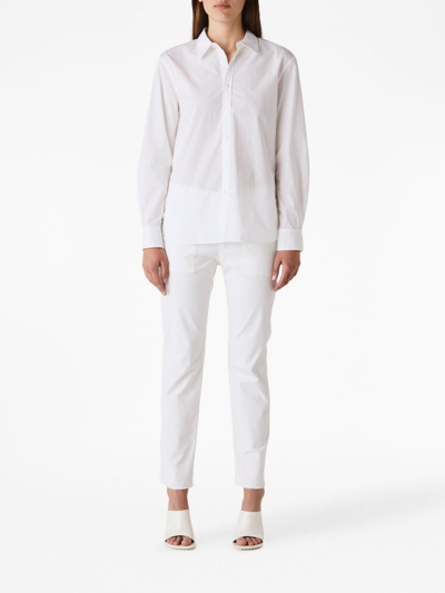 Nili Lotan Button-down Long-sleeved Shirt In White