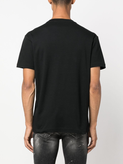 Shop John Richmond Rochal Logo-embossed Cotton T-shirt In Black