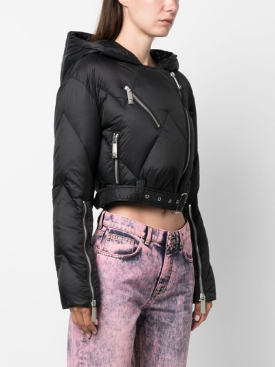 Shop John Richmond Kisio Cropped Puffer Jacket In Black