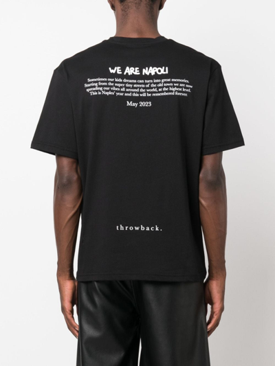 Shop Throwback We Are Napoli Cotton T-shirt In Black