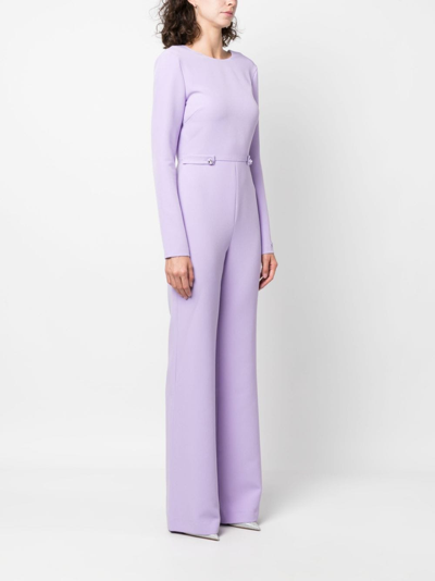 Shop Chiara Ferragni Open-back Flared Jumpsuit In Purple