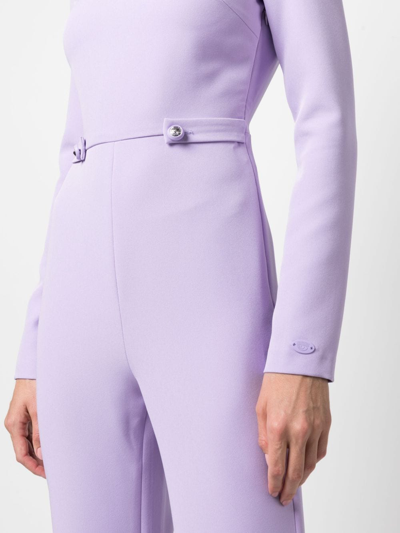 Shop Chiara Ferragni Open-back Flared Jumpsuit In Purple