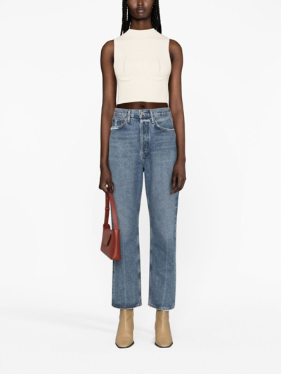 Agolde 90s Pinch Waist Straight-leg Jeans In Blue
