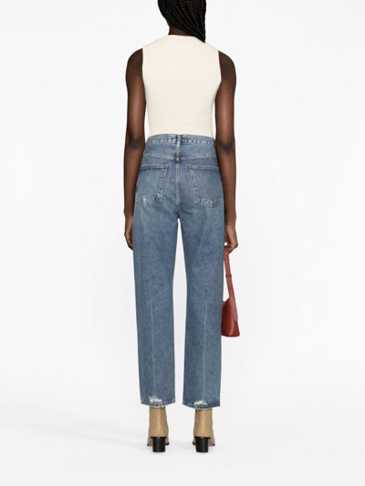 Shop Agolde 90s Pinch Waist Straight-leg Jeans In Blue