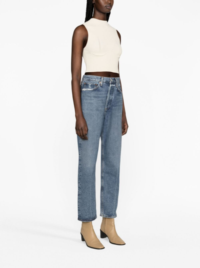 Shop Agolde 90s Pinch Waist Straight-leg Jeans In Blue