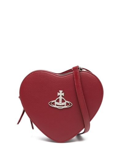 Shop Vivienne Westwood Red Belle Heart Frame Clutch Bag