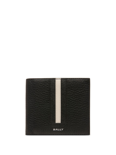 Shop Bally Ribbon Leather Bifold Wallet In Black