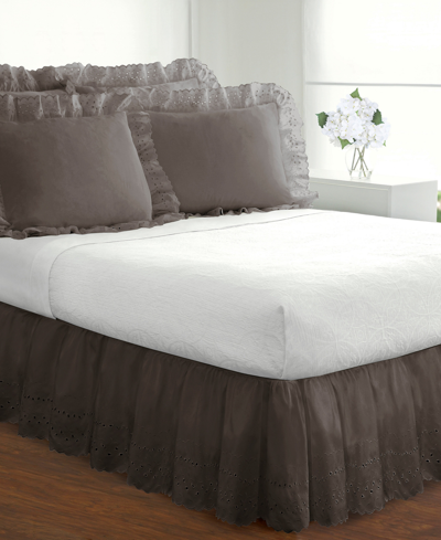 Shop Fresh Ideas Ruffled Eyelet Queen Bed Skirt Bedding In Grey