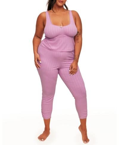Adore Me Plus Size Gema Pajama Tank & Leggings Set In Medium Purple