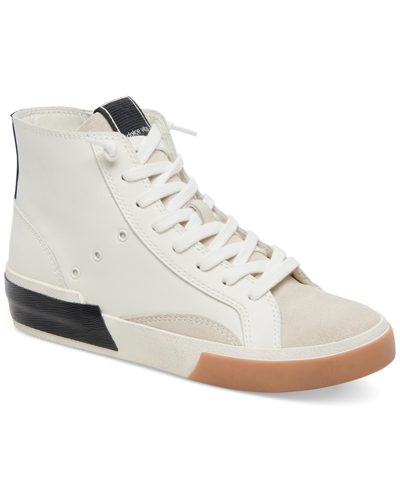 Shop Dolce Vita Women's Zohara High-top Lace-up Sneakers Women's Shoes In White/black Leather