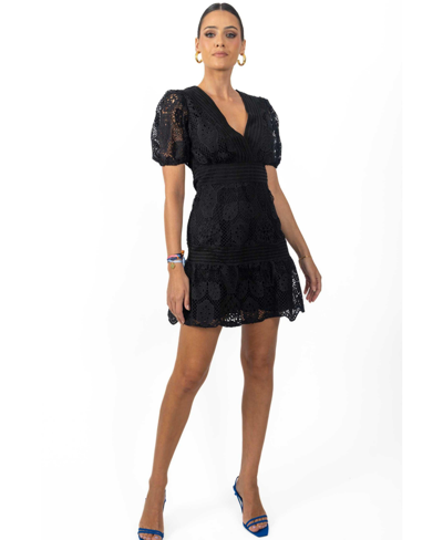 Shop Akalia Pia Short Women's Dress In Black Lace