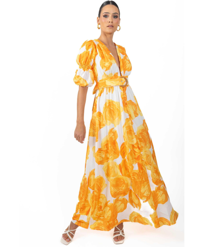 Akalia Verona Maxi Women's Floral Dress Yellow