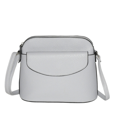 Shop Nicci Ladies' Crossbody With Front Flap In Light Grey