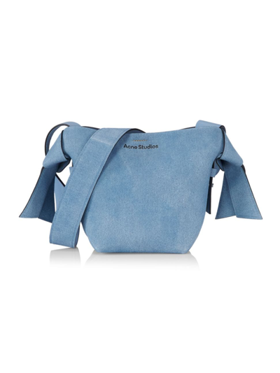 Shop Acne Studios Women's Musubi Mini Denim Suede Tote Bag In Light Blue