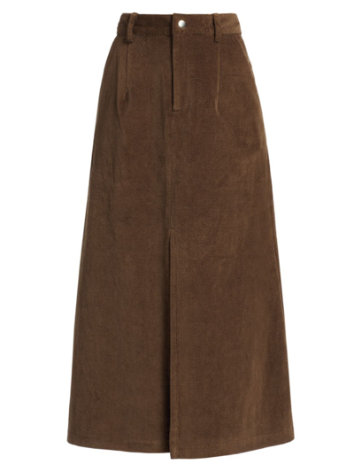 Shop Sea Women's Cooper Corduroy Cotton-blend Midi-skirt In Brown