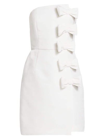 Shop Alexia Maria Women's Daniela Bow Silk Faille Minidress In White