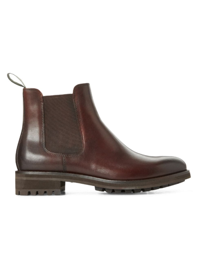 Shop Polo Ralph Lauren Men's Bryson Leather Chelsea Boots In Brown